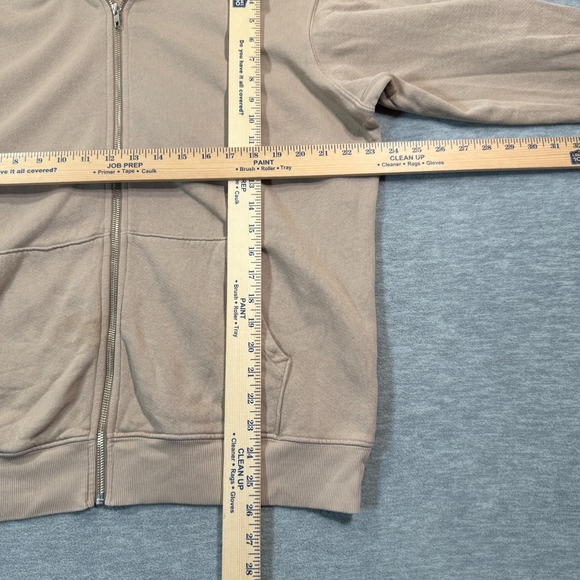 Joah Brown Hoodie‎ Women One Size Beige Zip Up Relaxed Fit Minimalist Casual - Picture 6 of 11